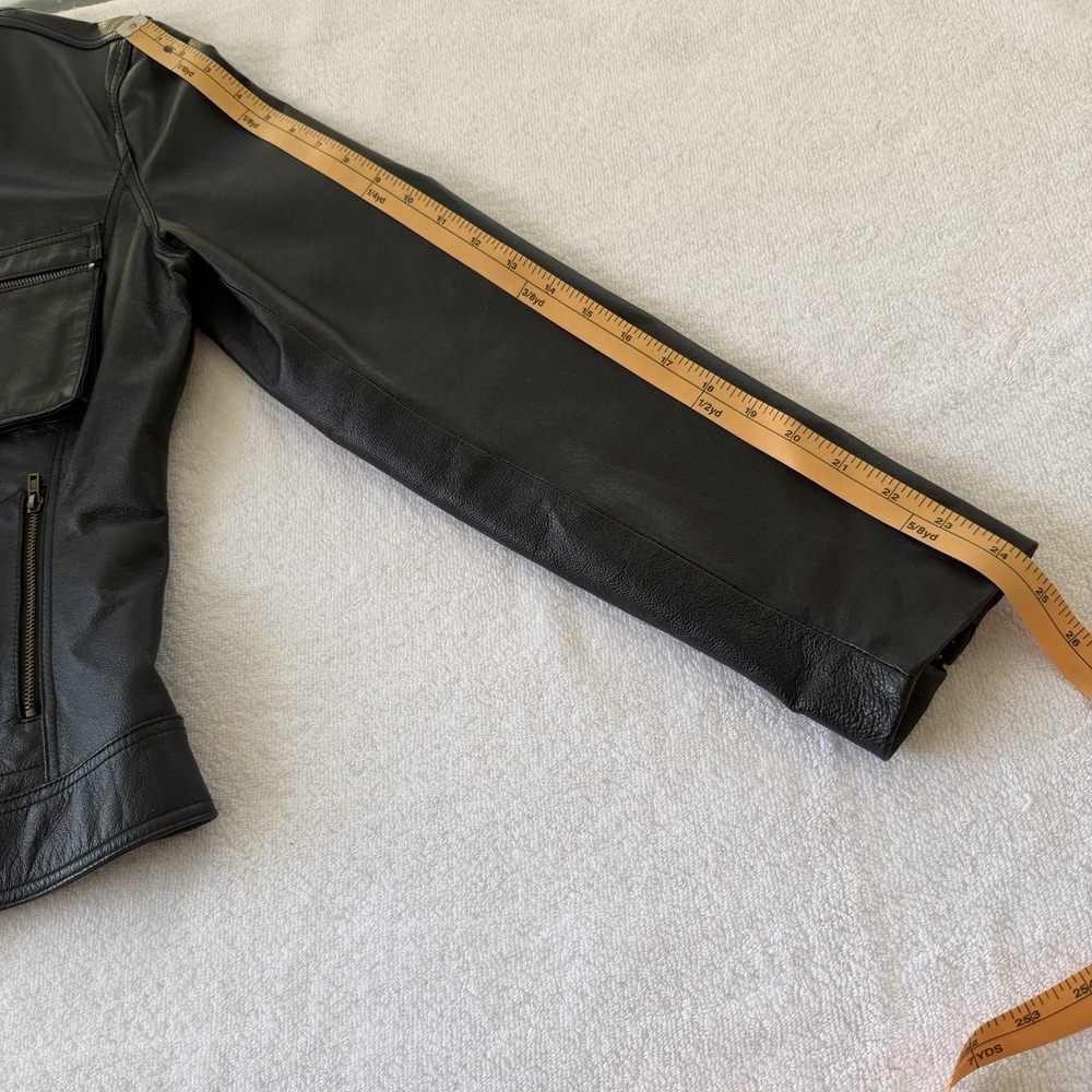 Y2k Vintage Rampage 100% Leather Jacket Size Medium Black Moto Chic Biker Baddie - Picture 14 of 16